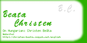 beata christen business card